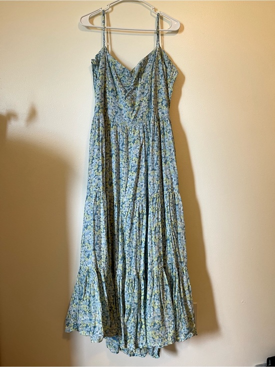 American Eagle Outfitters Dresses & Skirts - American Eagle Outfitters Blue Floral Maxi Dress with Yellow Accents